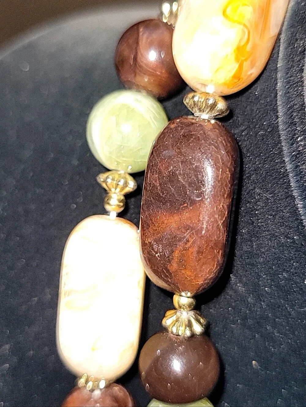Boho Earth-Tone Double Strand Beaded Necklace 24